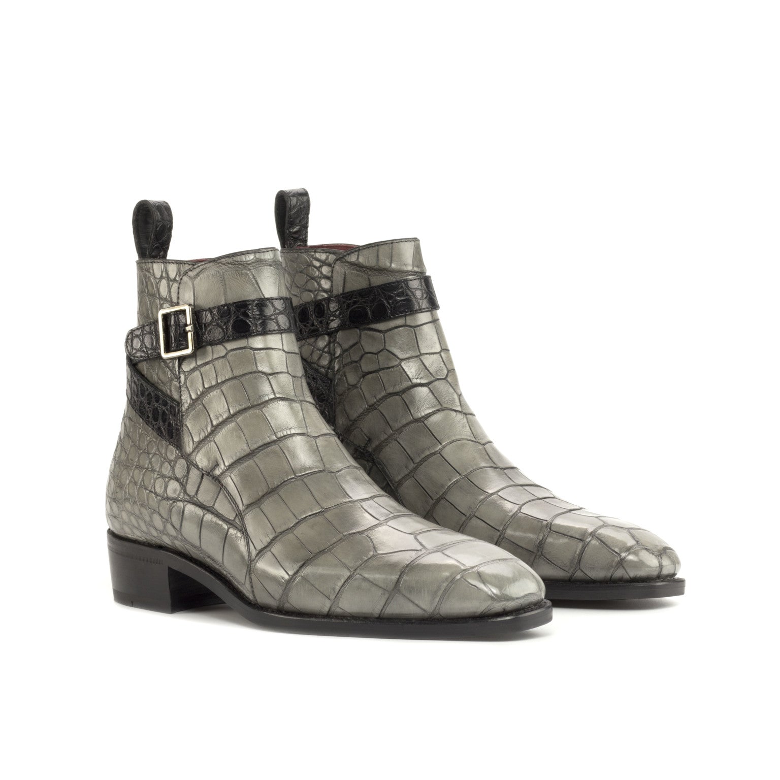 Grey crocodile boots best sale