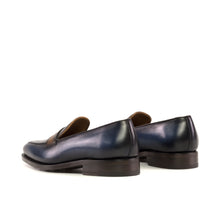 Load image into Gallery viewer, Navy &amp; Cognac Calf Penny Loafer
