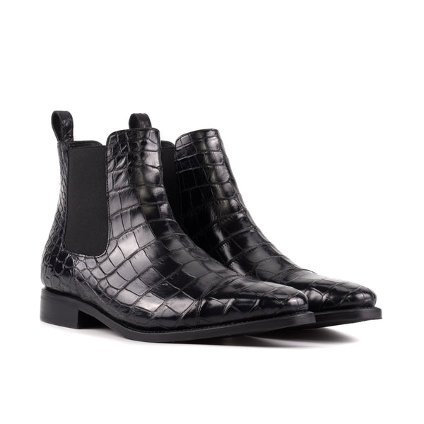 Black Alligator Chelsea Boots Exclusive Handcrafted Footwear ADORSI