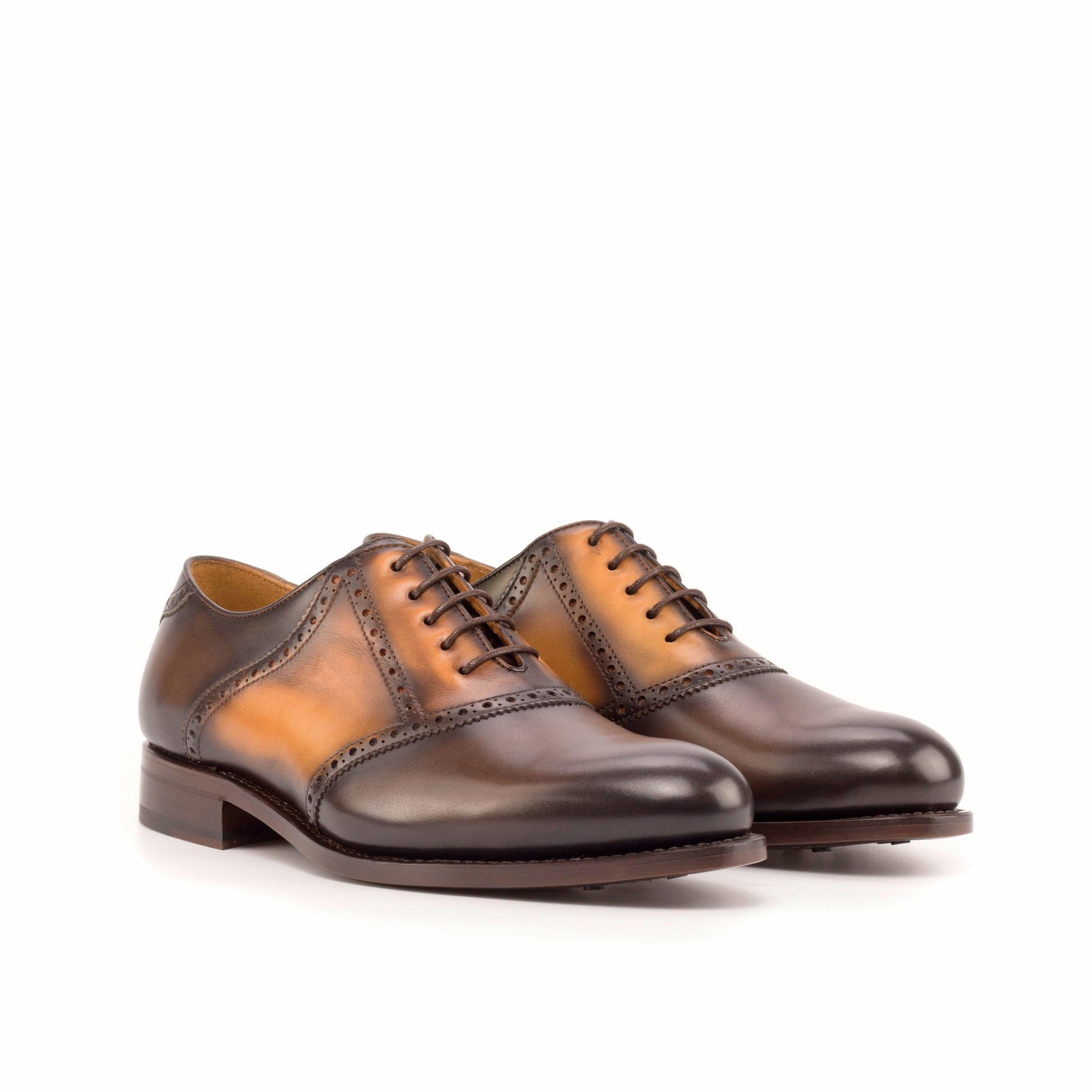 Burnished Brown Leather Saddle Shoes EE EEE Widths Available ADORSI