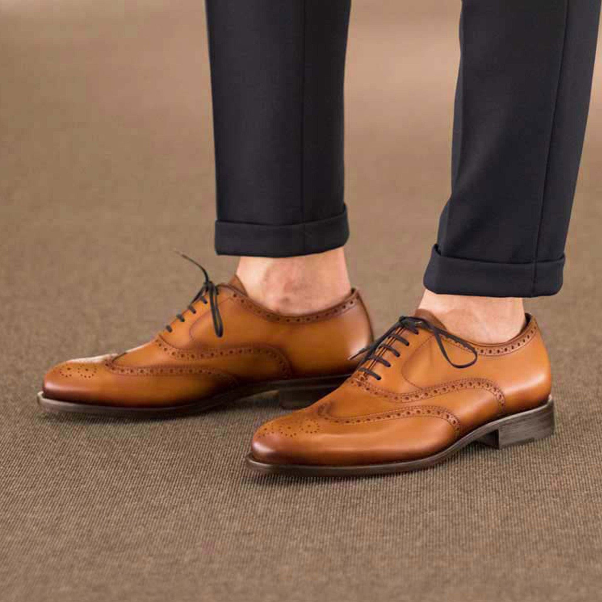 Classic Cognac Calf Leather Brogues Customize Online 10